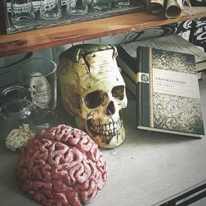 Human Brain Zombie Food Horror Statue Halloween Prop Macabre Weird