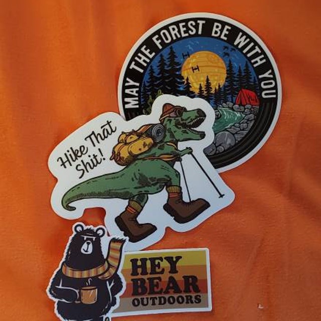 Hike That Shit Outdoors」ステッカー、ハイドロフラスクステッカー