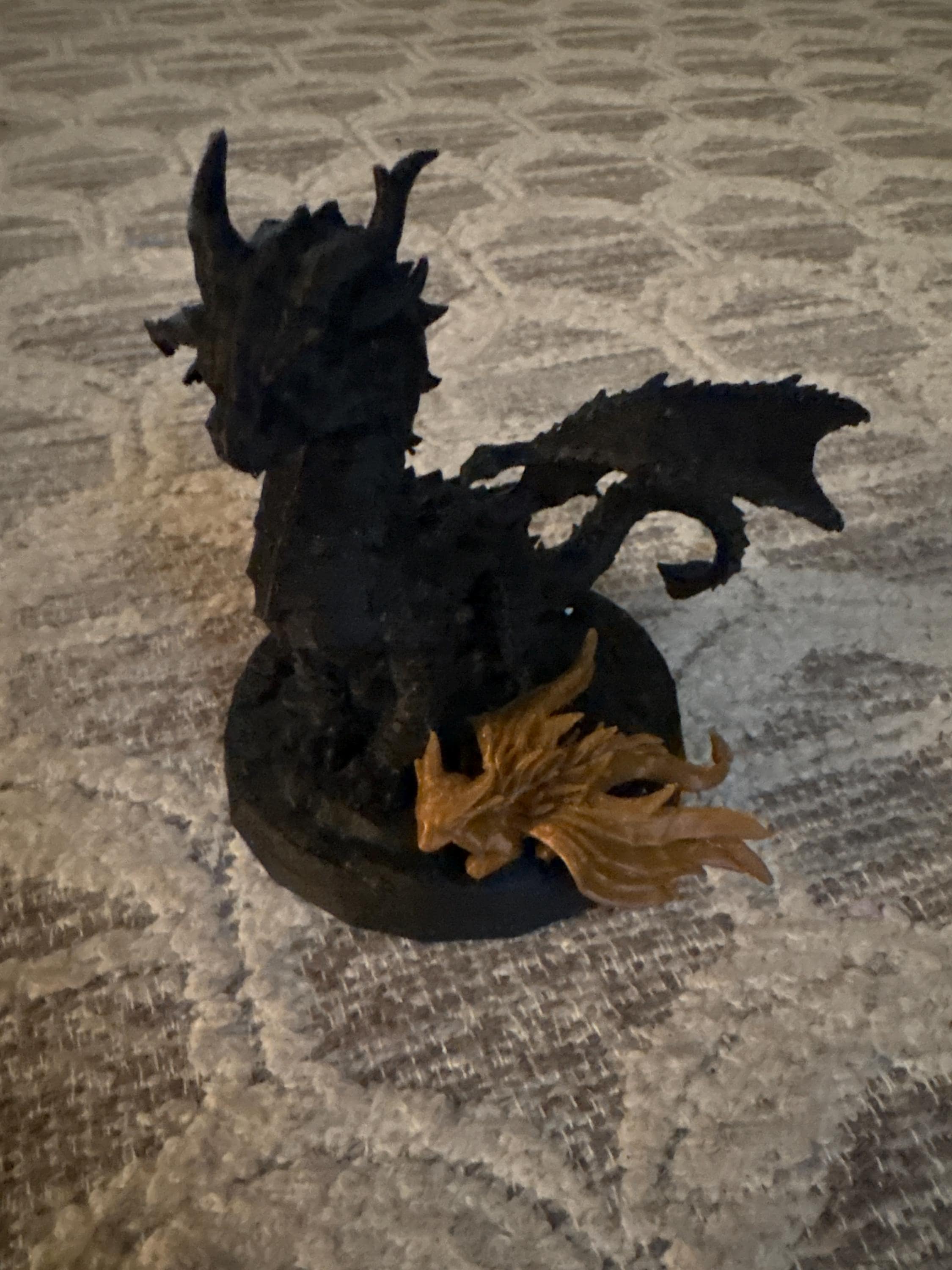 black  Dragon Tairn and mini Gold dragon Andarna shelf decor fourth wing iron flame onyx storm 3d printed decor