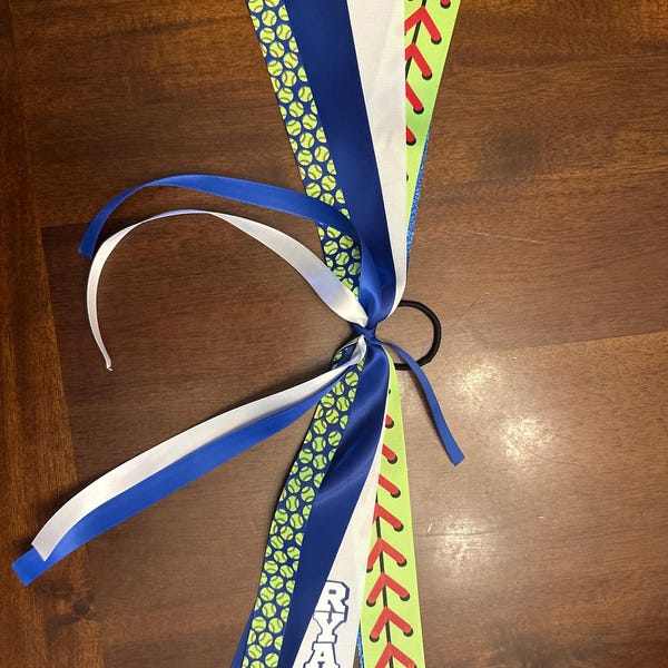 Softball Hair Ribbons - Team Ribbons for Softball/soccer Teams - Girl ...