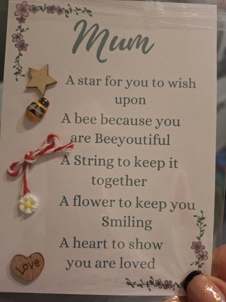 Mummy mothers day card, token gift, appreciation gift, mothers day gift for mum, gift for mummy, birthday gift for mum