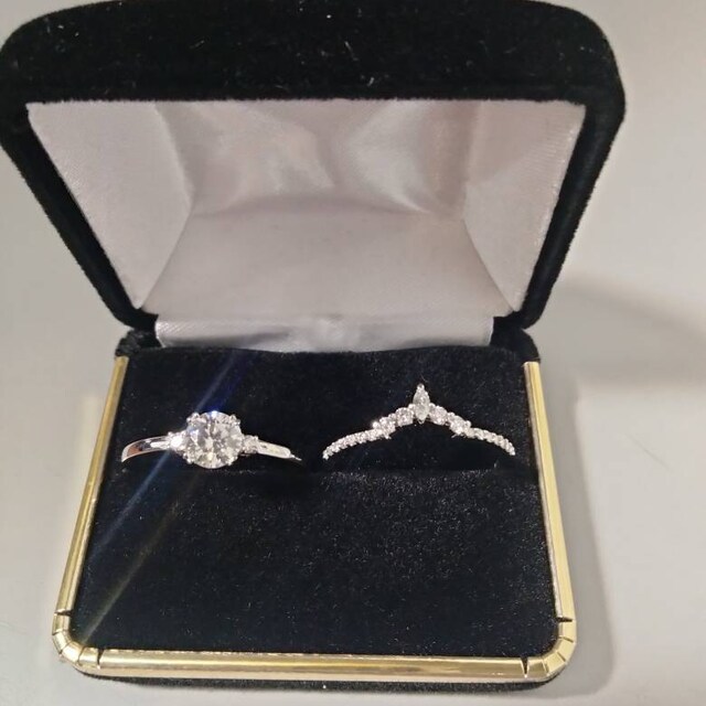 1ct VVS1 Moissanite Engagement Ring Set Vintage Unique 14K