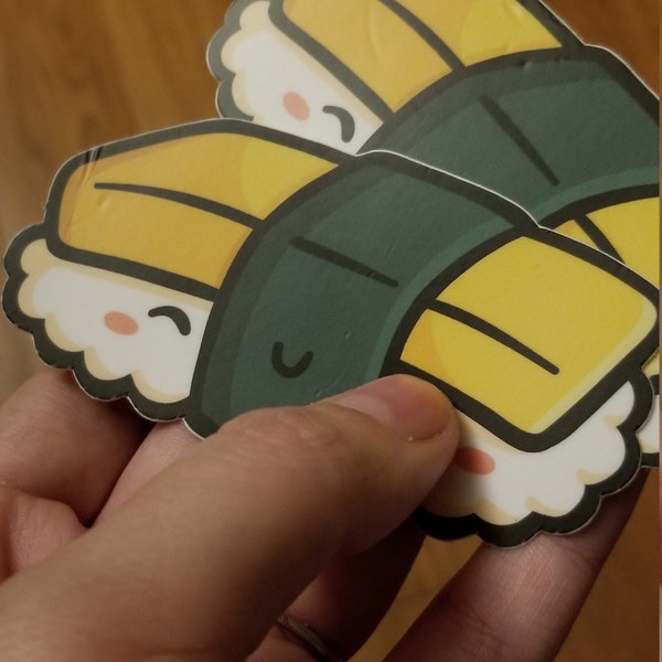 Tamago Sushi Vinyl Sticker | Cute Sushi Sticker | Japanese Food | Japan ...