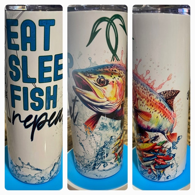 Eat Sleep Fish Repeat 20 Oz Skinny Tumbler Sublimation Design Digital  Download PNG Instant DIGITAL ONLY, Rainbow Trout Fishing Tumbler -   Ireland