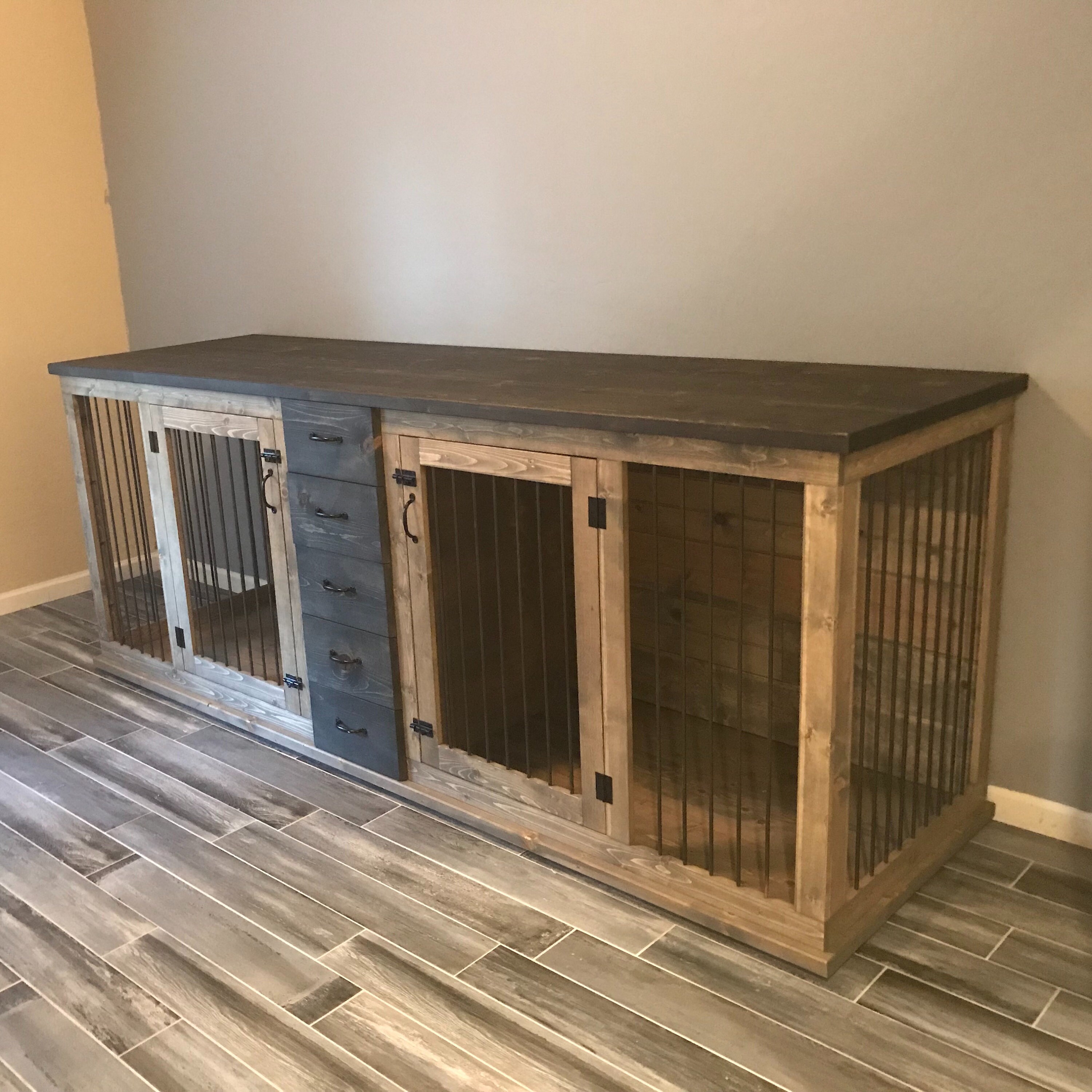 Dog Crate Furniture Pet Furniture Custom Dog House Wood Dog Etsy