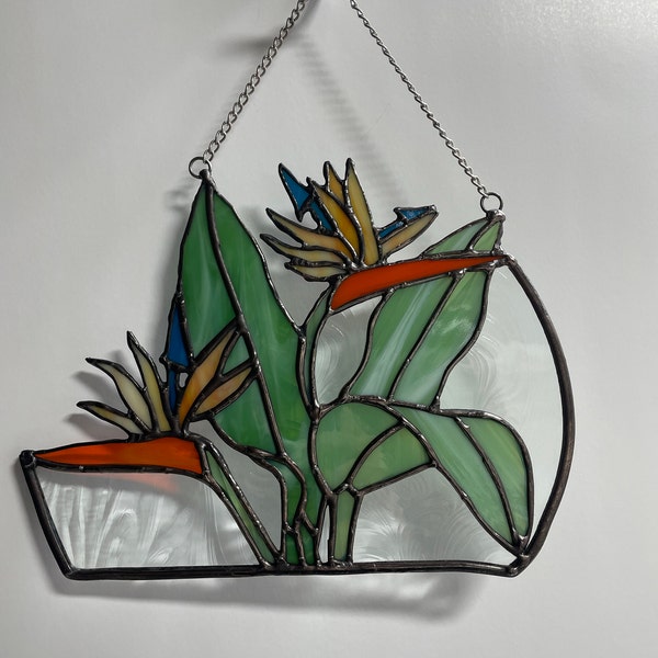 Digital (PDF) Stained Glass Pattern - Bird of Paradise Plant (version 1 ...