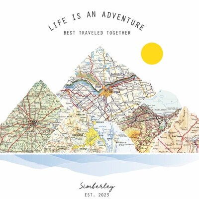 Couples Travel Map Custom 5th Anniversary Gifts for Husband/wife ...