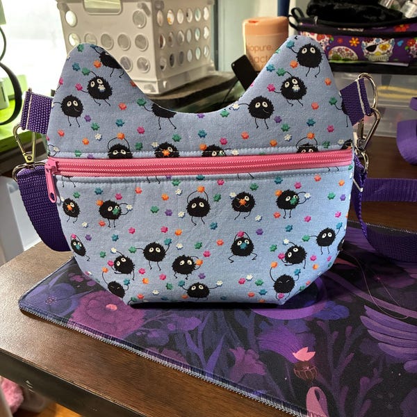 Whimsiland Cat Purse PDF Sewing Pattern Waist Bum Bag Fanny Pack Halloween Kawaii ...