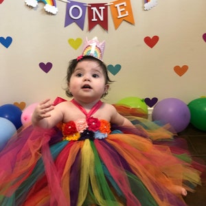 Rainbow Color Tutu Dress Birthday Party Photo Girl Baby Shower - Etsy
