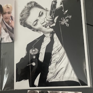 PRINT: Hongjoong Ateez Graphite Portrait - Etsy