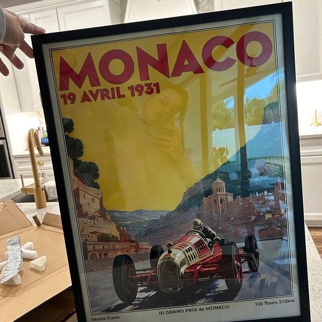 Vintage F1 Racing Monaco 1931 Grand Prix Poster, Race Car Print