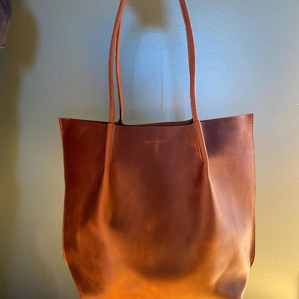 Green Leather Tote, Tote Leather Bag, Leather Tote Bag, Small Tote Bag, Woman Shoulder Bag, Gift ...