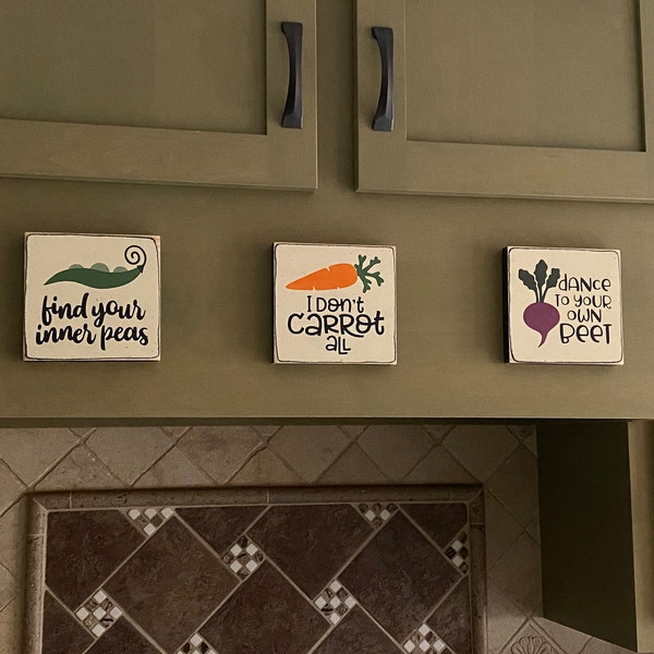 Farmhouse Kitchen Wood Sign: Funny Vegetable Art, Distressed Decor - Etsy