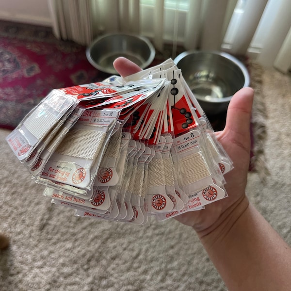 TEN 10 Packets Griffin Silk Cord (66 Feet). Beading String With Needles ...