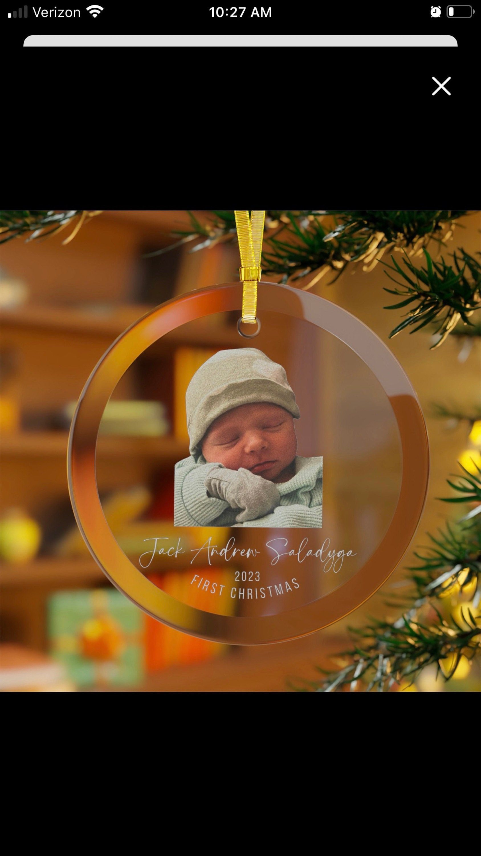 Personalized Baby&#39;s First Christmas, 2023 Christmas Ornament, First Christmas, Photo Ornament, Christmas Ornament, Custom Ornament, 2023