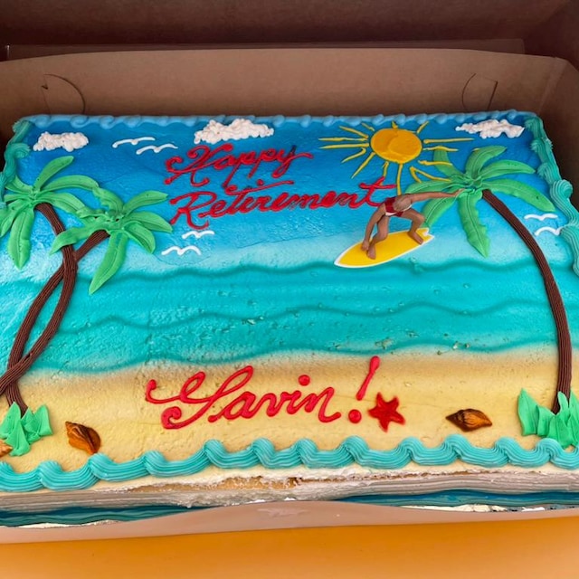 Surfboard Cake Topper - 4 Piece Tropical Luau Beach Party Decoration Set