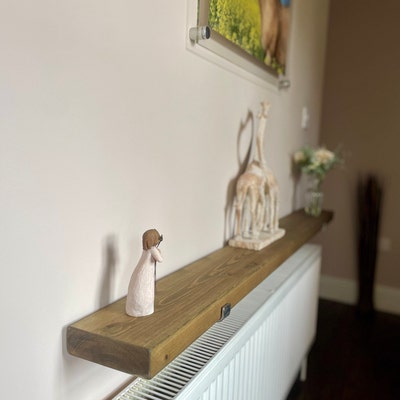 Rustic Radiator Shelf With Shelf Brackets - Etsy UK