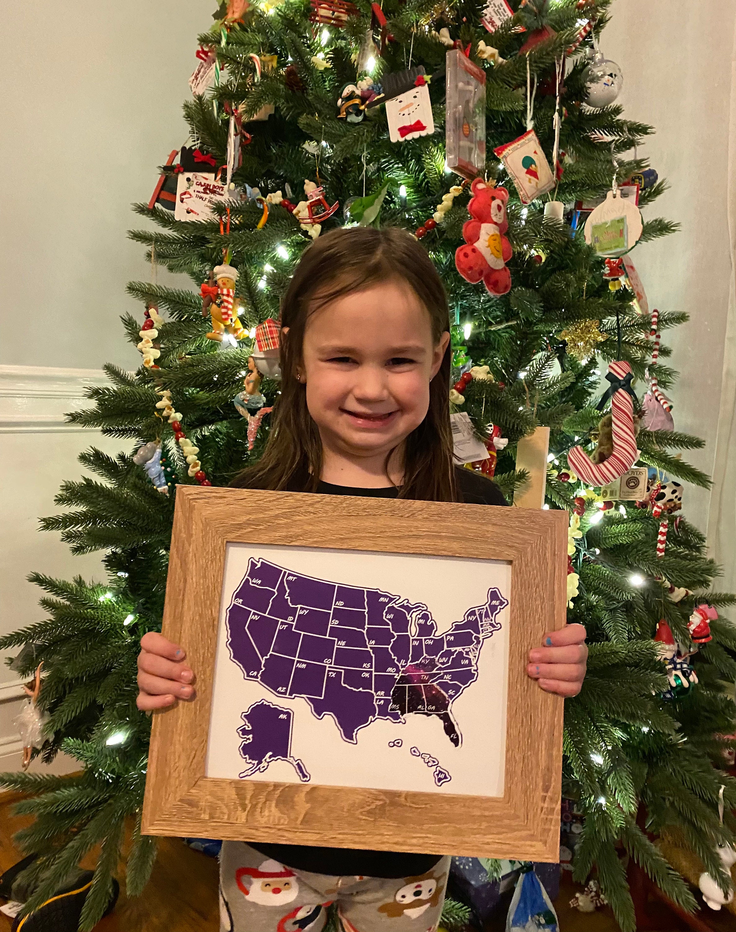 CLEARANCE! Small Galaxy Scratch Off U.S. Map; United States Scratch-off Travel Poster Tracker; 8x10 for Camper/RV/Desk size.