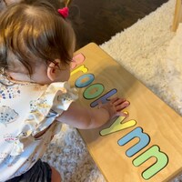 Name Puzzle Step Stool Bench - Birthday Gift - Wood - Personalized ...