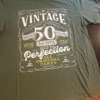 1975 Vintage Aged To Perfection Motorcycle T-Shirt – 50th Birthday Gift For Men, Custom Year & Color