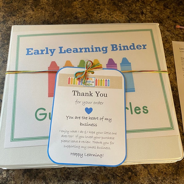 Toddler Preschool Early Learning Binder - Etsy