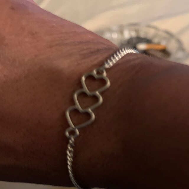 Silver Bracelet, Triple Heart Bracelet, Dainty Bracelet for