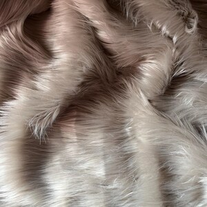 Silver Shaggy Mohair Animal Long Pile Faux Fur Fabric by the Yard