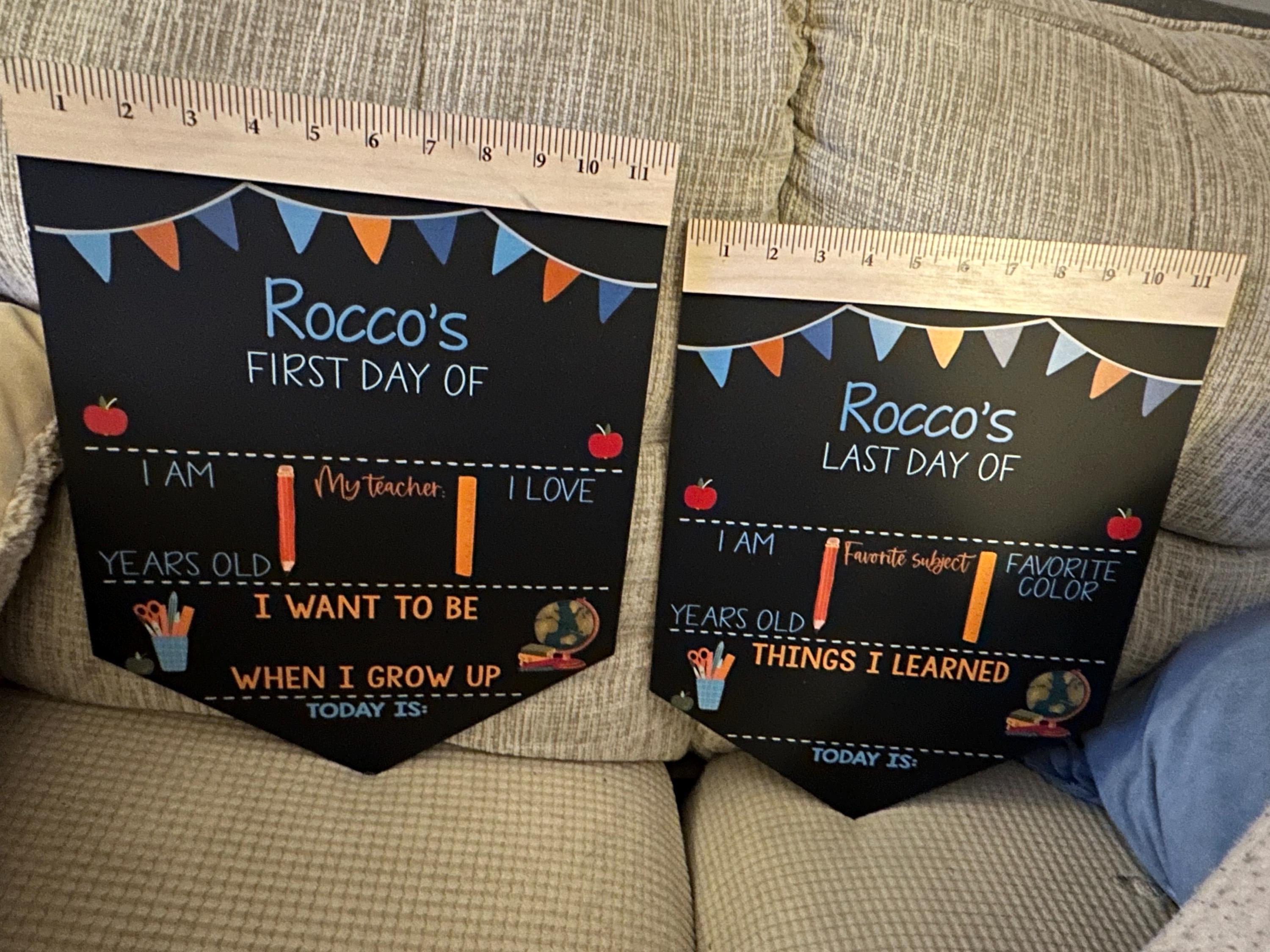 First Day of School Sign, Back to School Chalkboard, Reusable 1st Day Board, Last Day, Kindergarten, First Grade, Preschool, Ruler, BloomOwl