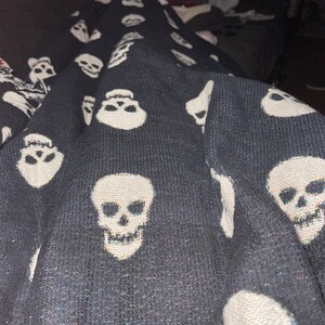 Skull Throw Blanket Black Home Decor Gift for Him Goth - Etsy