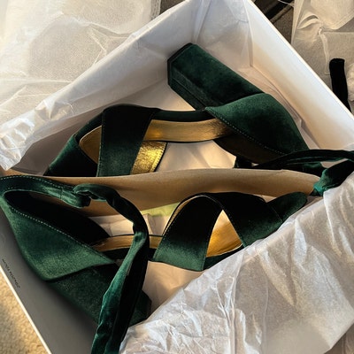Emerald Green Wedding Shoes Green Heels Block Heel Shoes Green