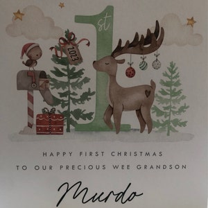 Personalised Grandparents First Christmas Card, Happy 1st Christmas as ...
