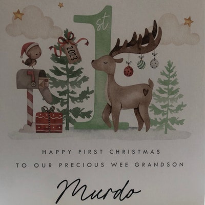 Personalised Grandparents First Christmas Card, Happy 1st Christmas as ...