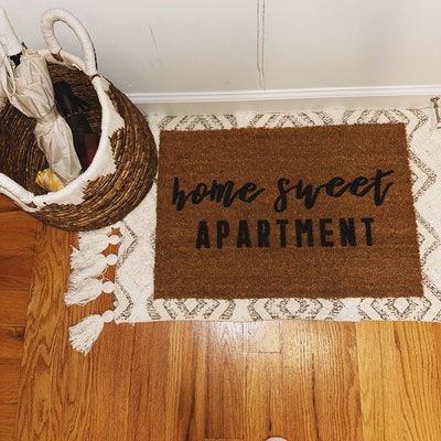 Home Sweet Apartment Doormat, Welcome Mat, Housewarming Gift, Welcome ...