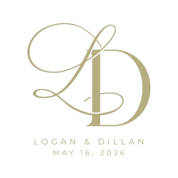 Modern Wedding Monogram | Couple Monogram | Digital Download Logo ...