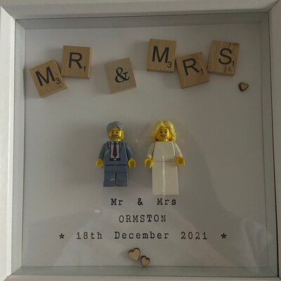 Hand Made Personalised 'mr & Mrs' LEGO WEDDING Frame - Etsy