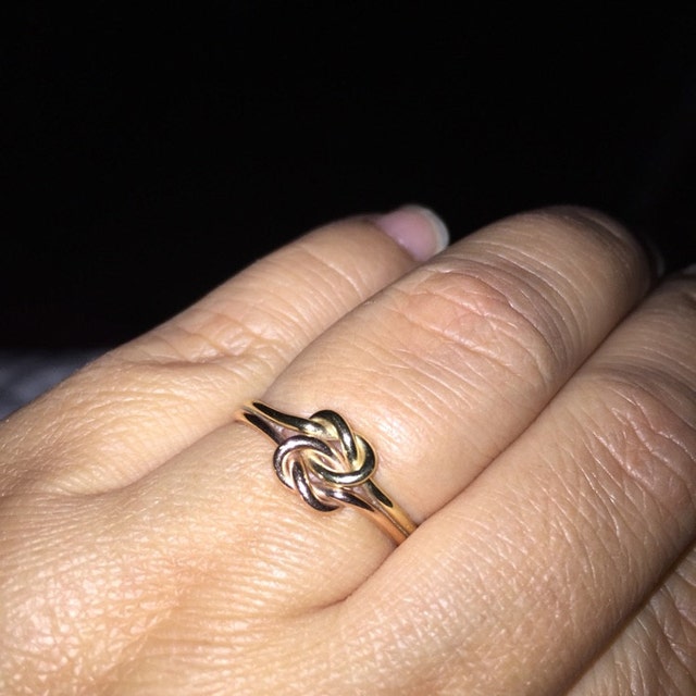 Gold Climbing Knot Ring Promise Ring for Her Engagement Etsy