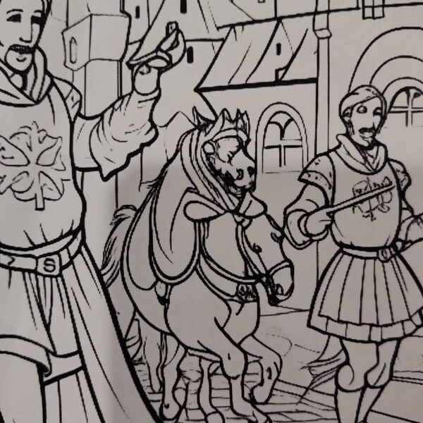 Knights &amp; Dragons: 30 Printable Medieval Coloring Pages for Kids, Fun ...
