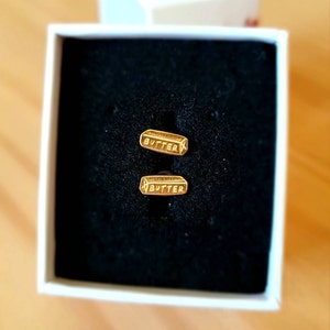Customer photo, Stick of Butter Earrings