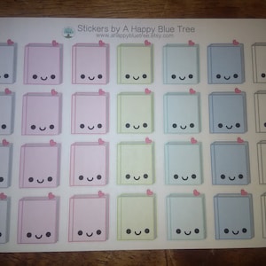 Happy Book Write in Tracker Reminder Cute Kawaii Planner Stickers Erin ...