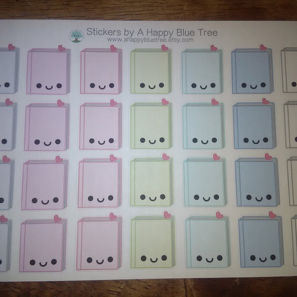 Happy Book Write in Tracker Reminder Cute Kawaii Planner Stickers Erin ...