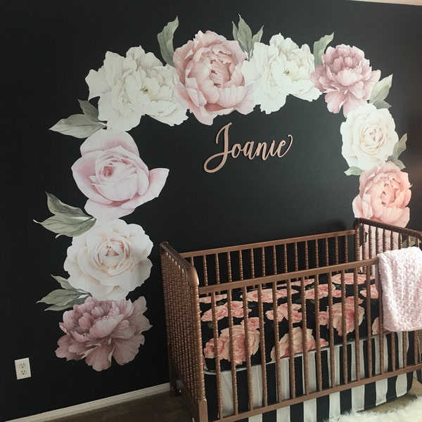Peony & Rose Individual Wall Decals - Etsy