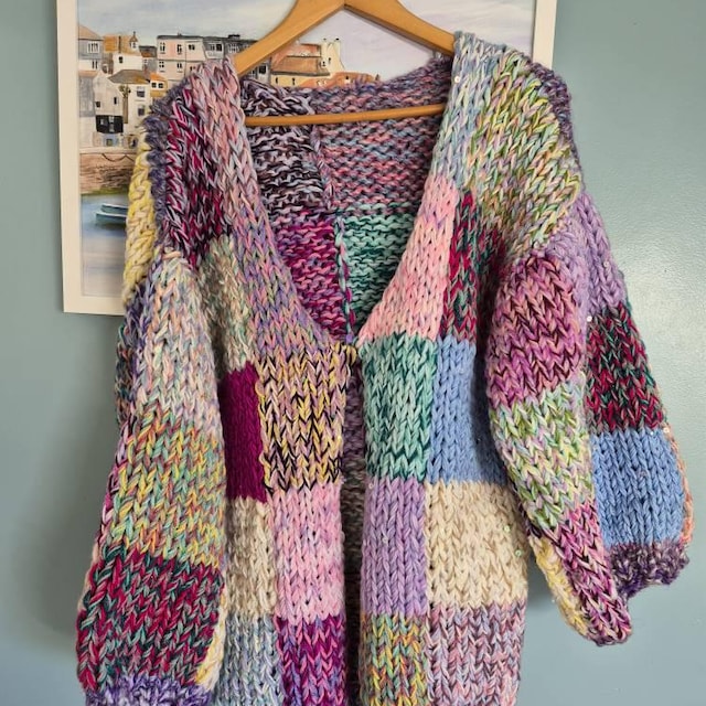 PATTERN ONLY Patchwork Cardigan Festival Knit - Etsy