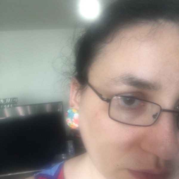 FV15E02-022> Covered Button Earrings  - KIMONO SWING main image 0