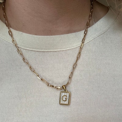 Gold Initial Necklace Personalized Necklace Letter Necklace - Etsy