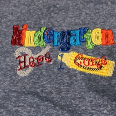 Back to School Hide the Scissors Kindergarten Digital Embroidery Design ...