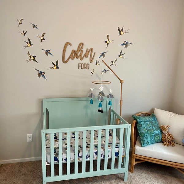 Baby Boy Wooden Name Sign: Nursery Decor, First and Middle Name - Etsy
