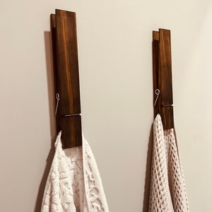 Towel Rack Wooden Peg Holder Floating Shelf Wooden Peg Rail With