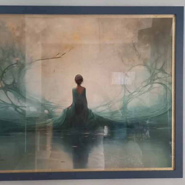 Romantic Beach Sunset Stroll Framed Canvas Wall Art Print Serene