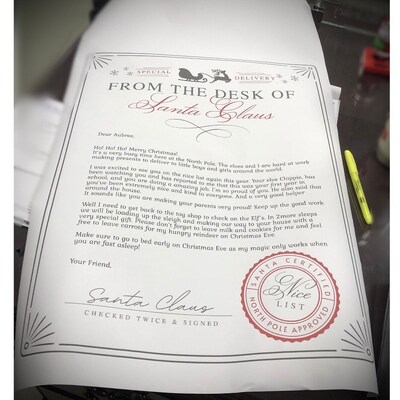 Editable Letter From Santa, Printable Letter From the North Pole ...