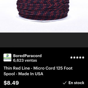Red Micro Cord - 125 Feet